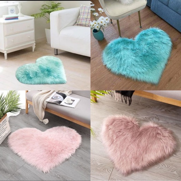 Heart Shaped Fluffy Faux Fur Plush Throw Pillow Case Shaggy Sofa Cushion Cover - Picture 8 of 8